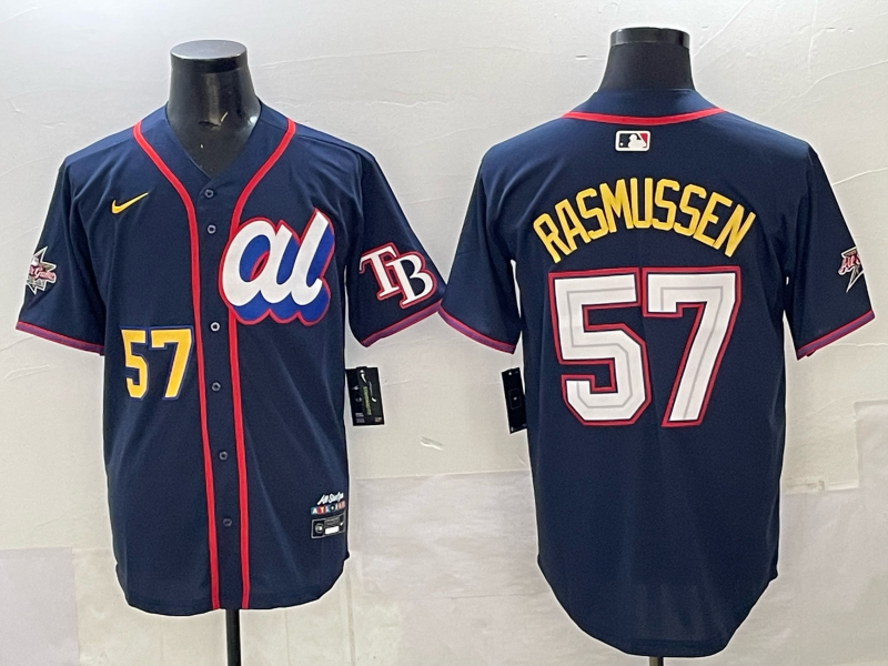 Men Texas Rangers 57 Rasmussen blue 2025 MLB All Star Jersey 002